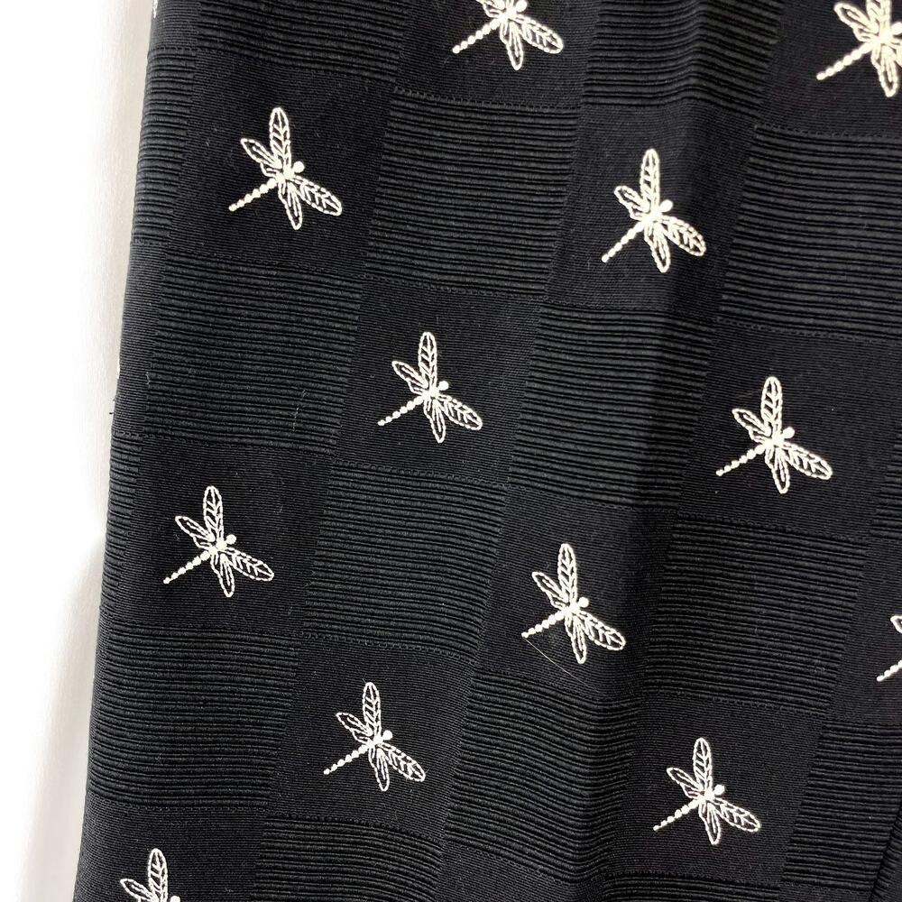 Talbots Black Dragonfly Pants Embroidered Nature Core Textured Dress Slacks 6 - Picture 11 of 12